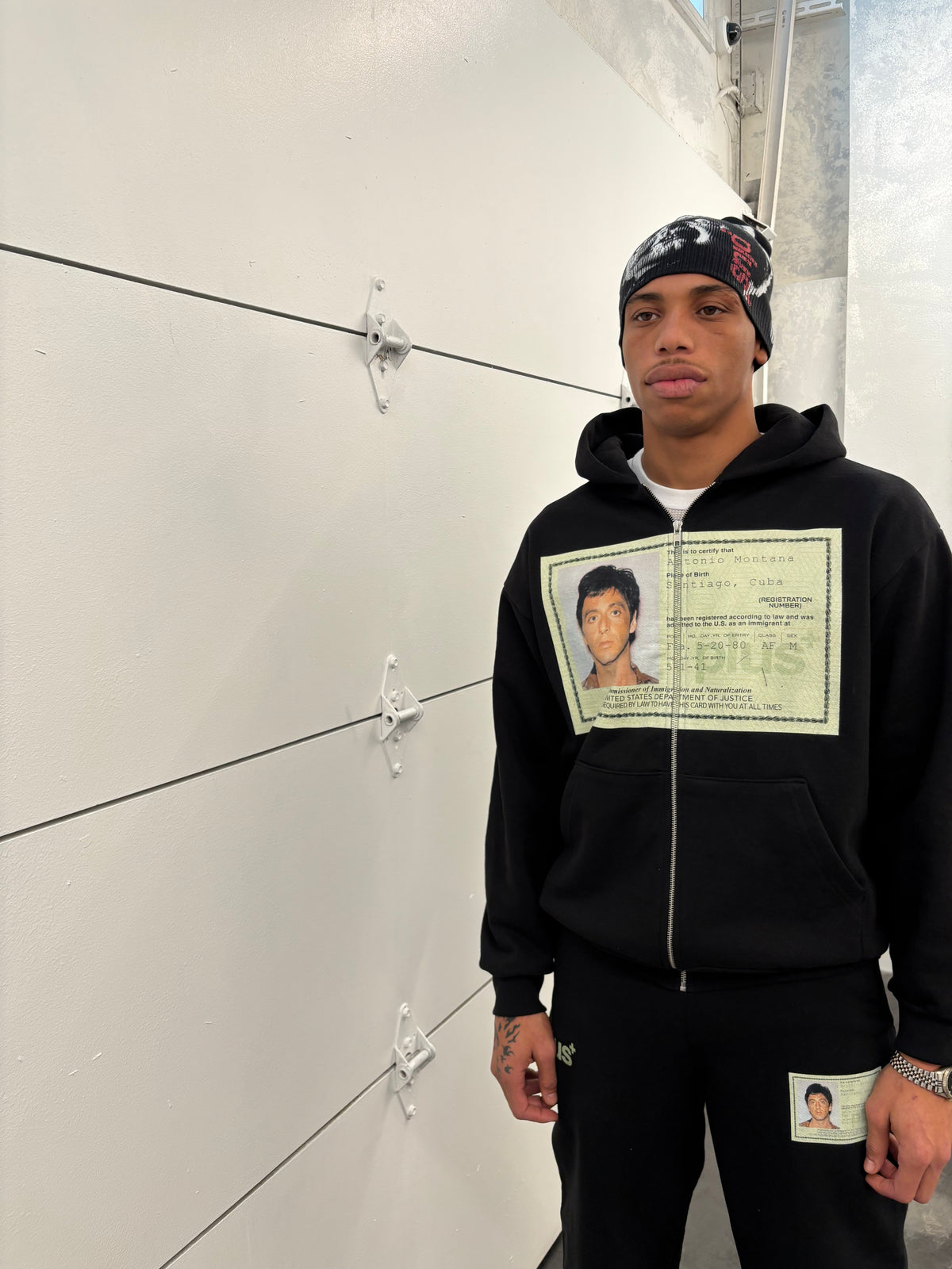 Green Card Zip Hoodie