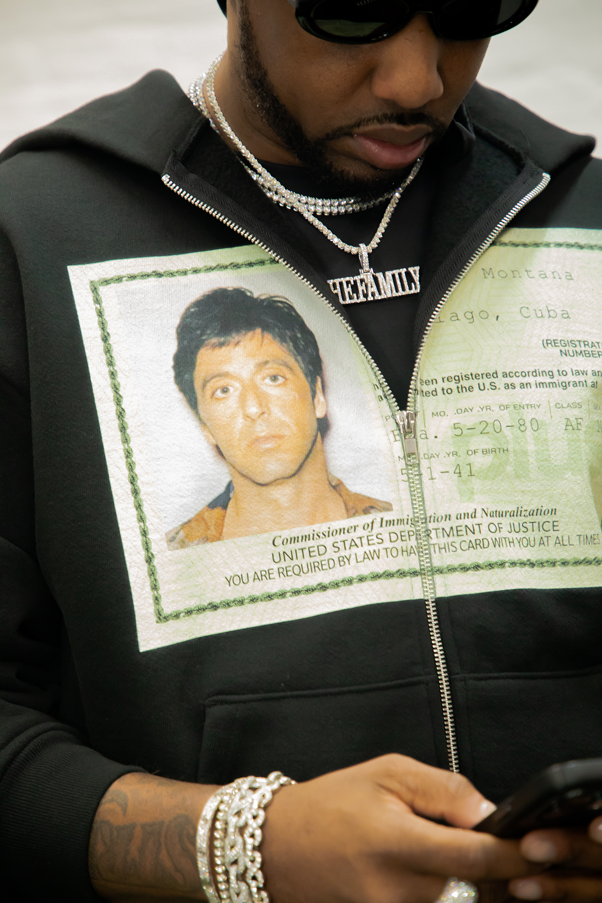 Green Card Zip Hoodie